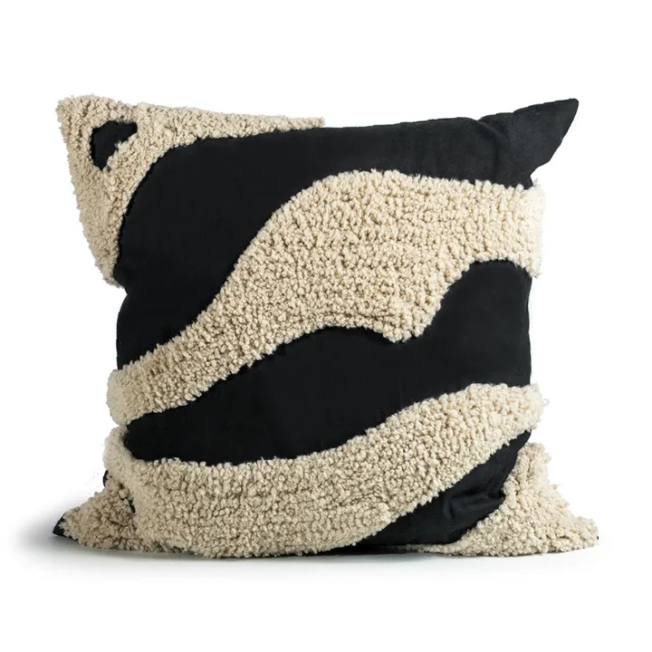 Fluffy クッション 50x50 cm - Black-beige, 50x50 cm - Byon | バイオン