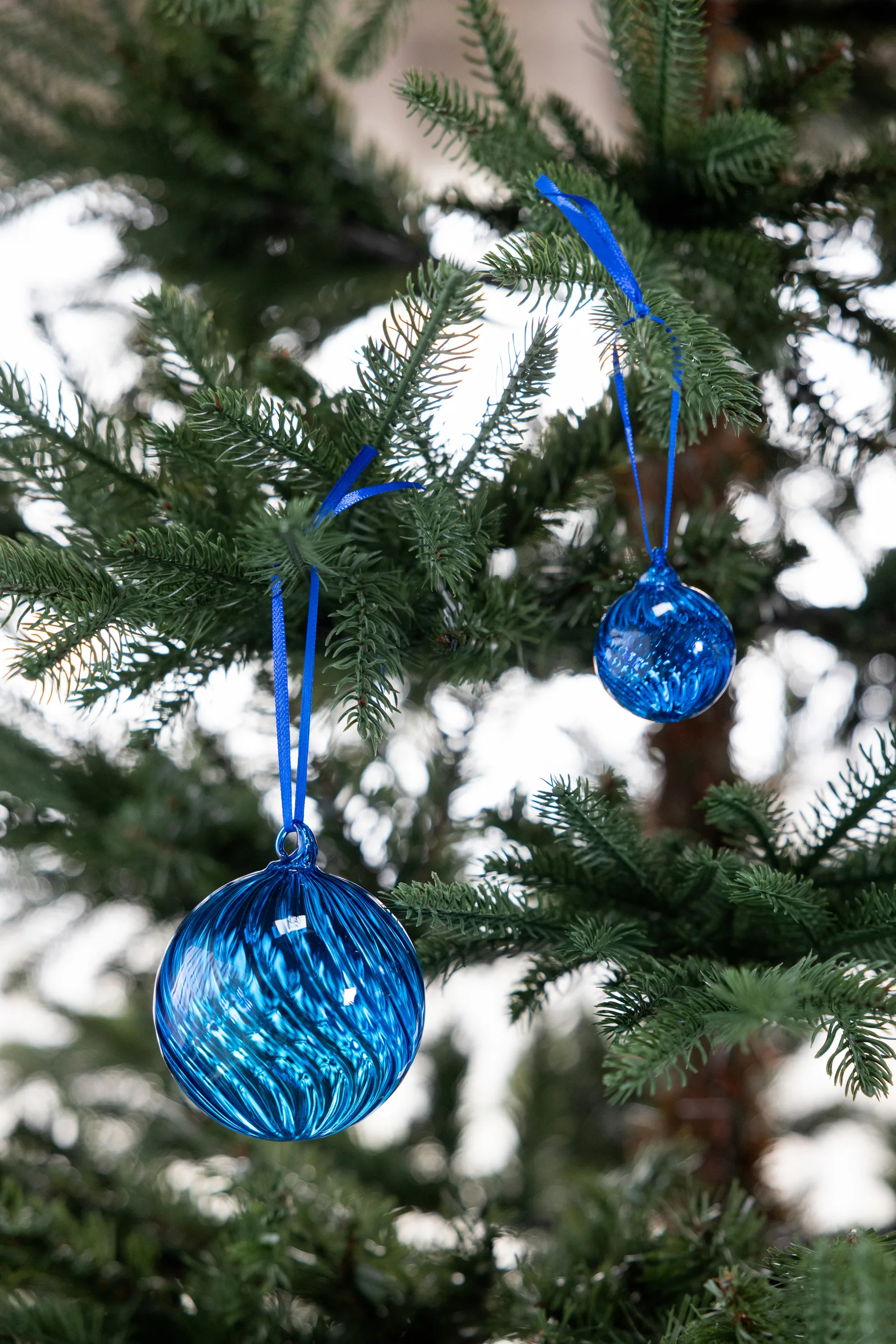 Opacity クリスマスツリー オーナメント M Ø8 cm 2個, Blue Byon | バイオン