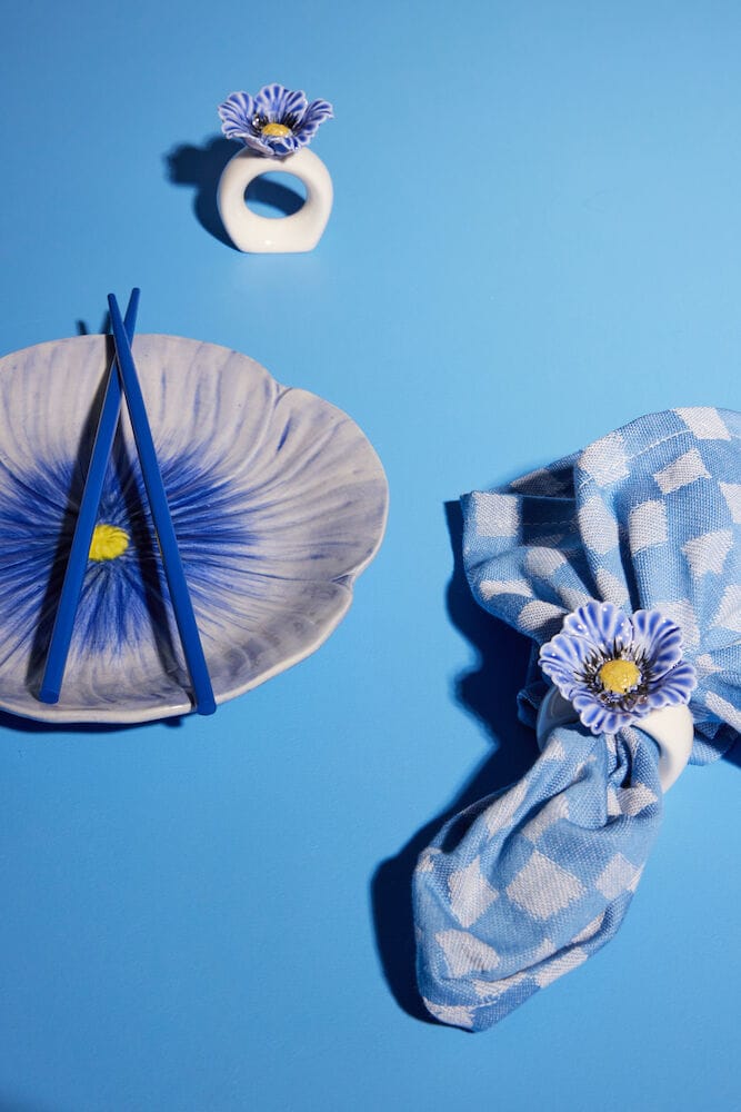 Poppy ナプキンリング 2個セット, Blue Byon | バイオン