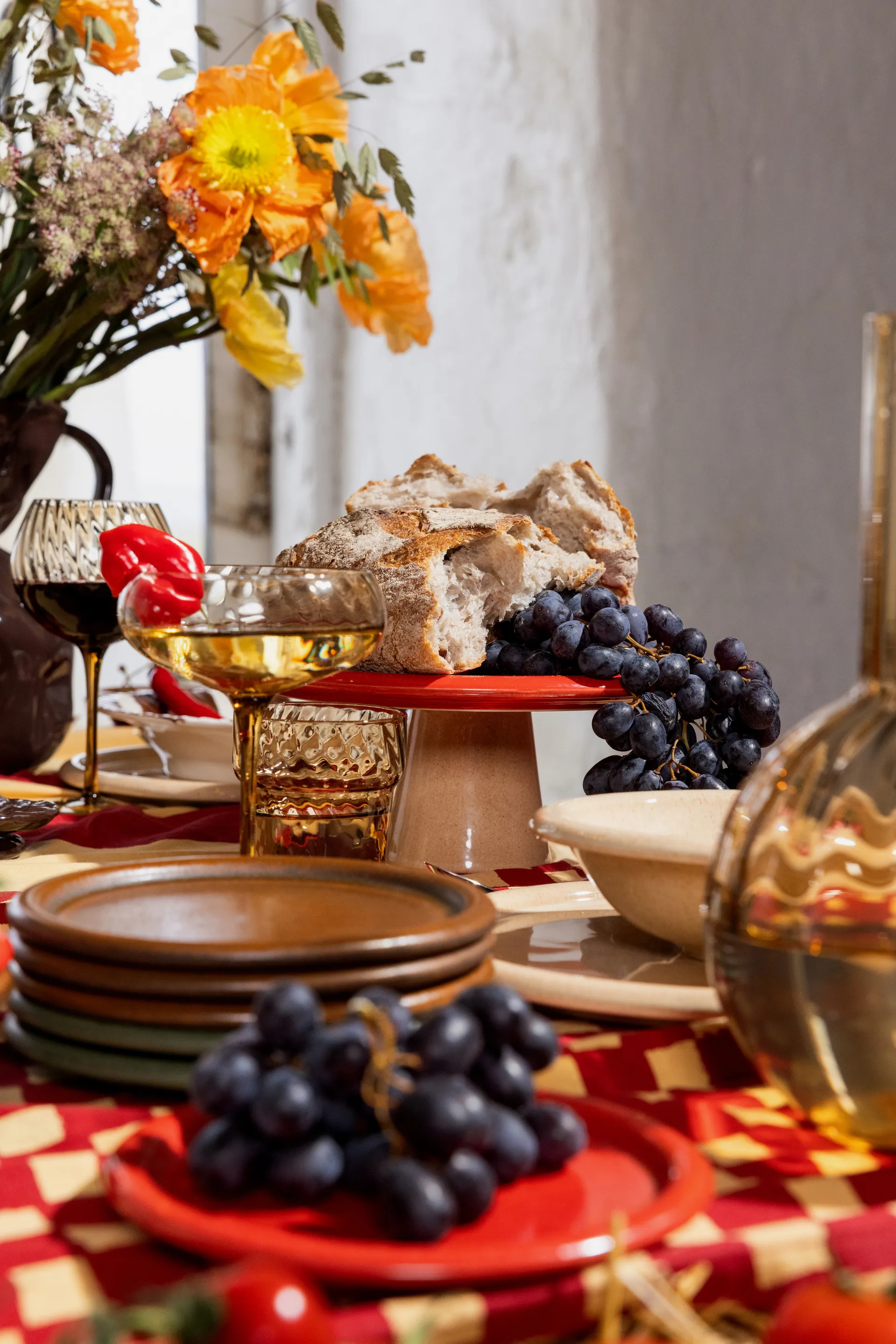 Porto ケーキプレート Ø26x11 cm, Red-beige Byon | バイオン