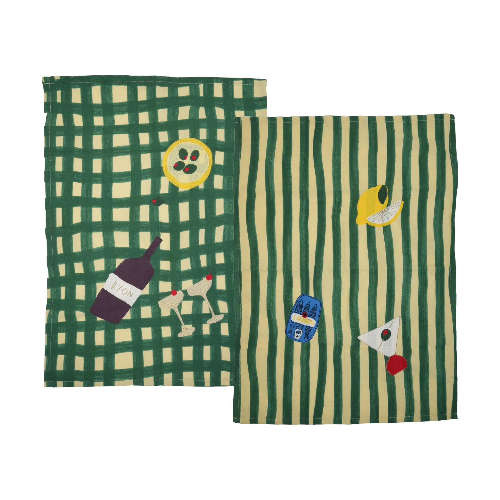 Sera キッチンタオル 2枚セット, Green, 50x70 cm Byon | バイオン