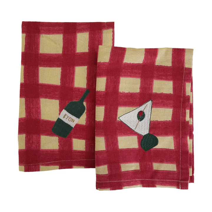 Sera ペーパーナプキン 2枚組 - Red, 45x45 cm - Byon | バイオン