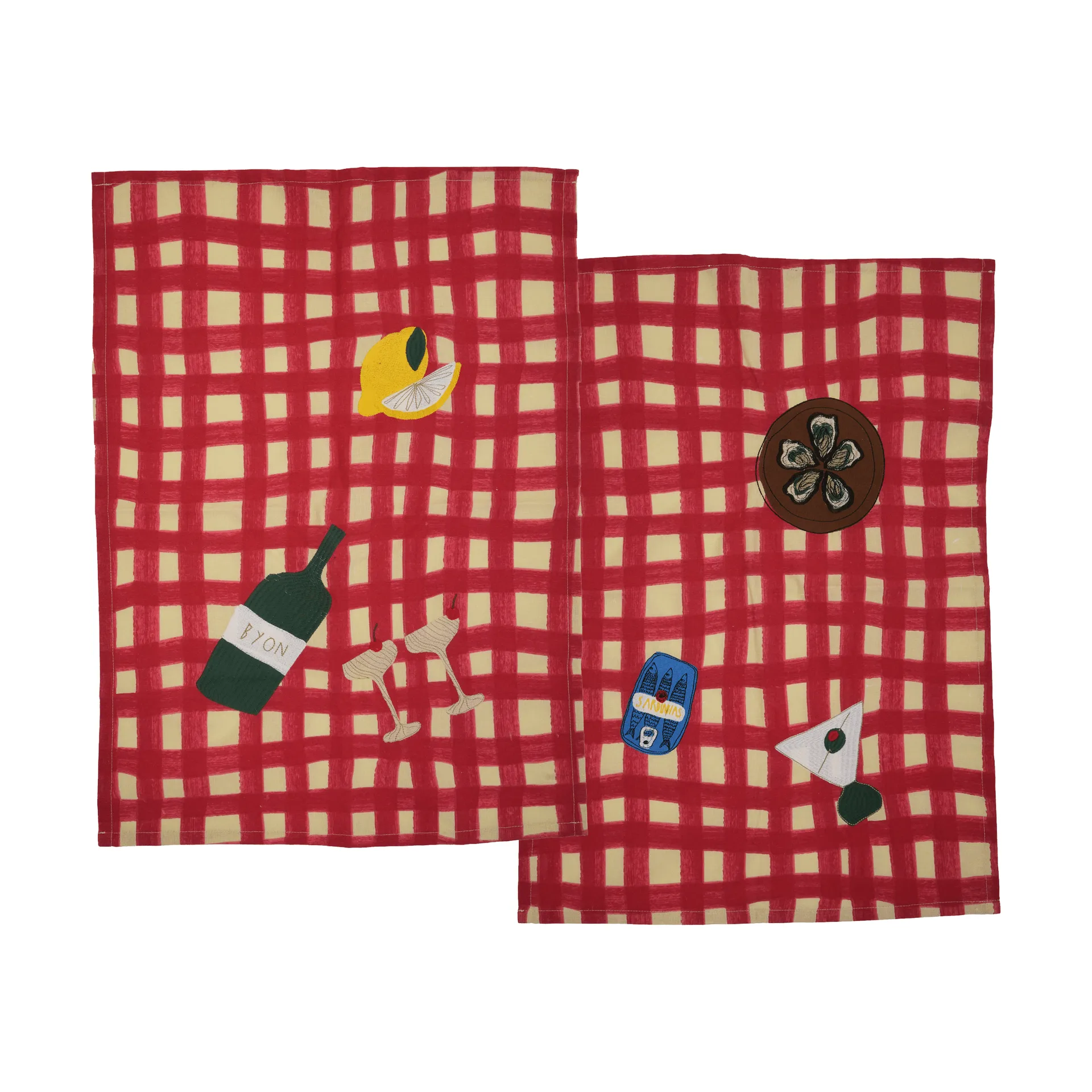 Sera キッチンタオル 2枚セット, Red, 50x70 cm Byon | バイオン