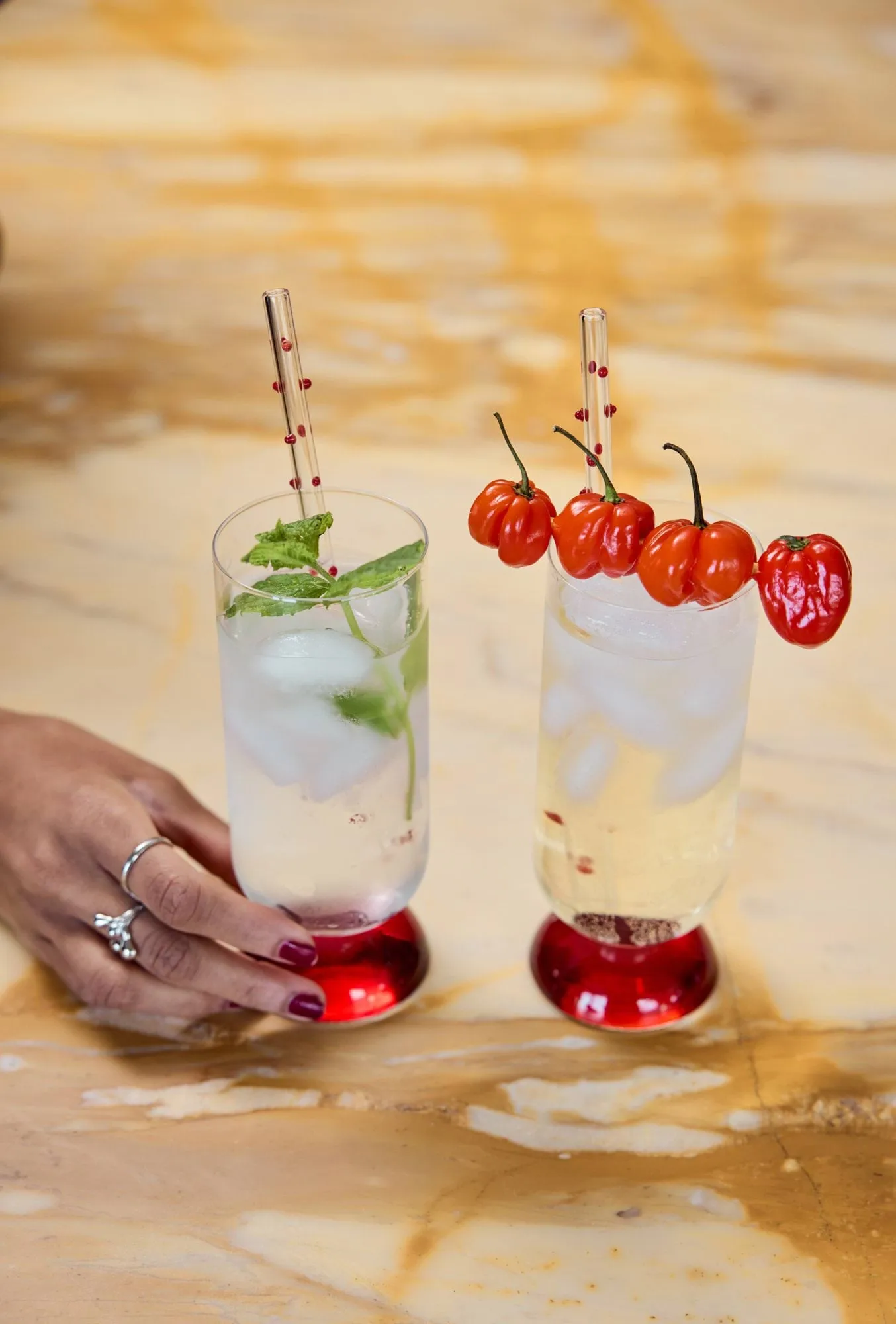 Spice ハイグラス 38 cl 2個セット, Clear-red Byon | バイオン