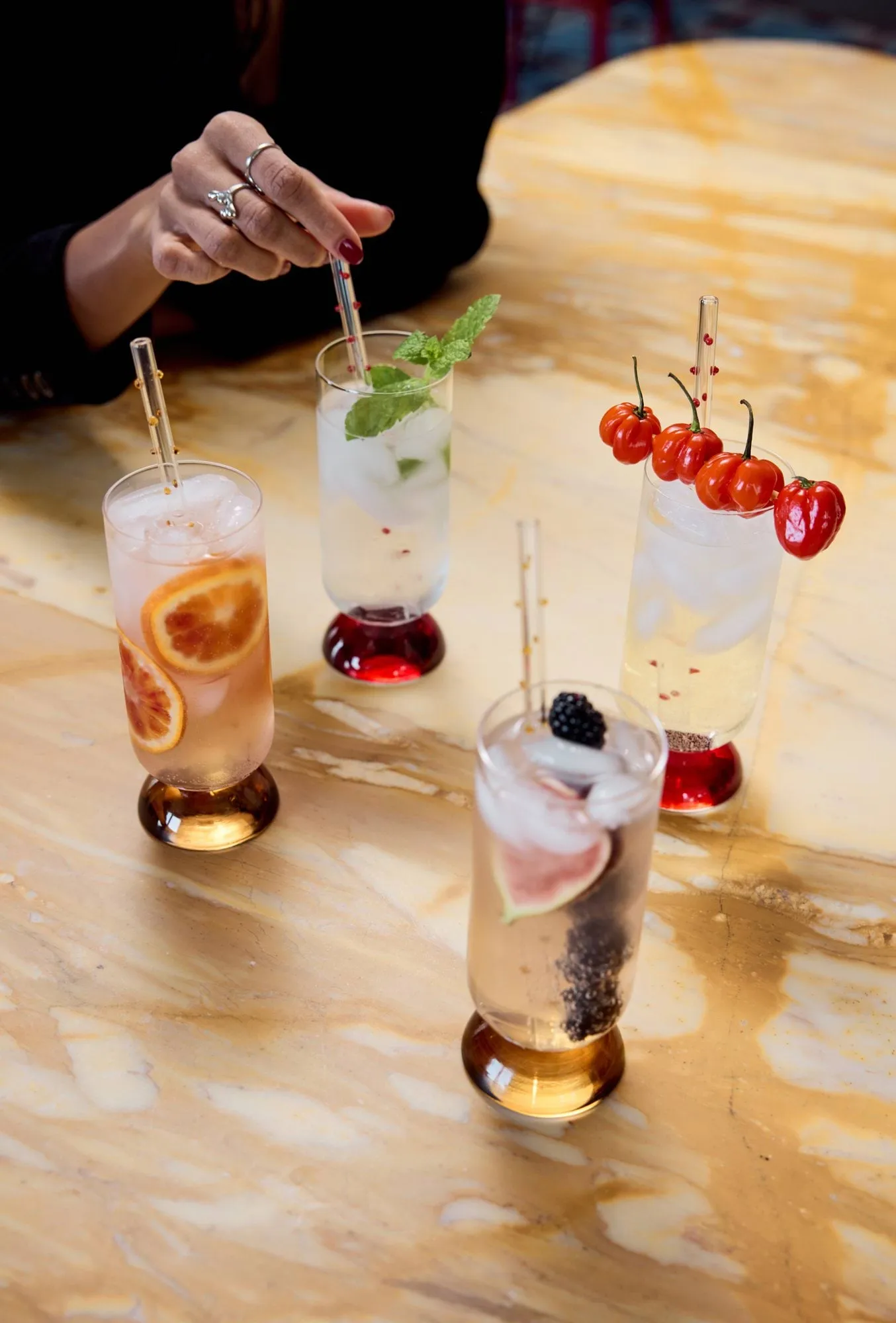 Spice ハイグラス 38 cl 2個セット, Clear-red Byon | バイオン