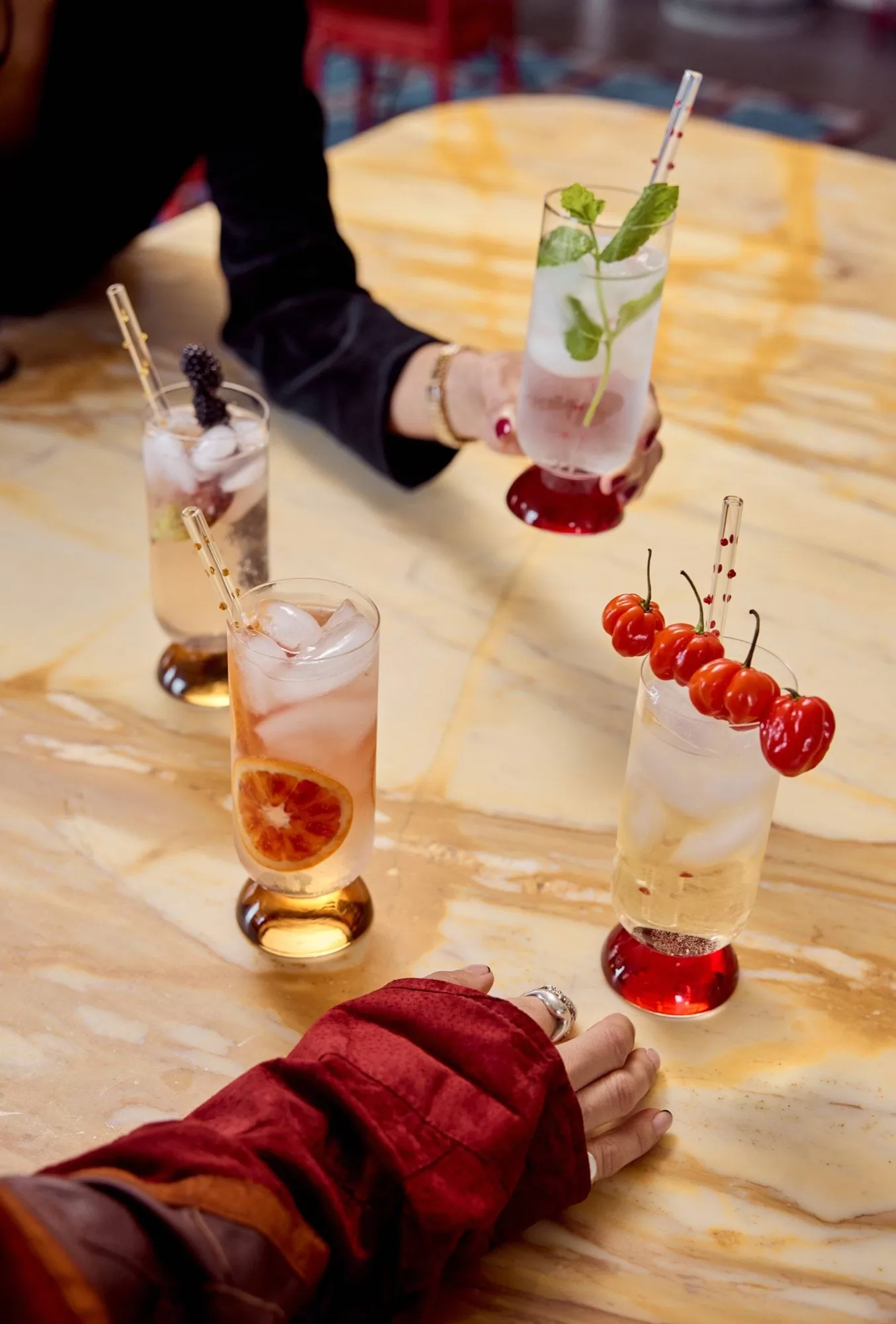 Spice ハイグラス 38 cl 2個セット, Clear-red Byon | バイオン