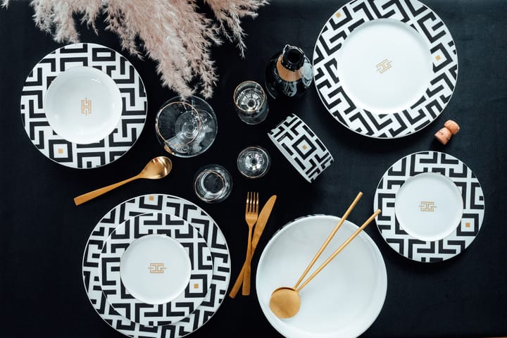 DECO ディーププレート Ø24.5 cm, White-black Carolina Gynning | カロライナ ギニング