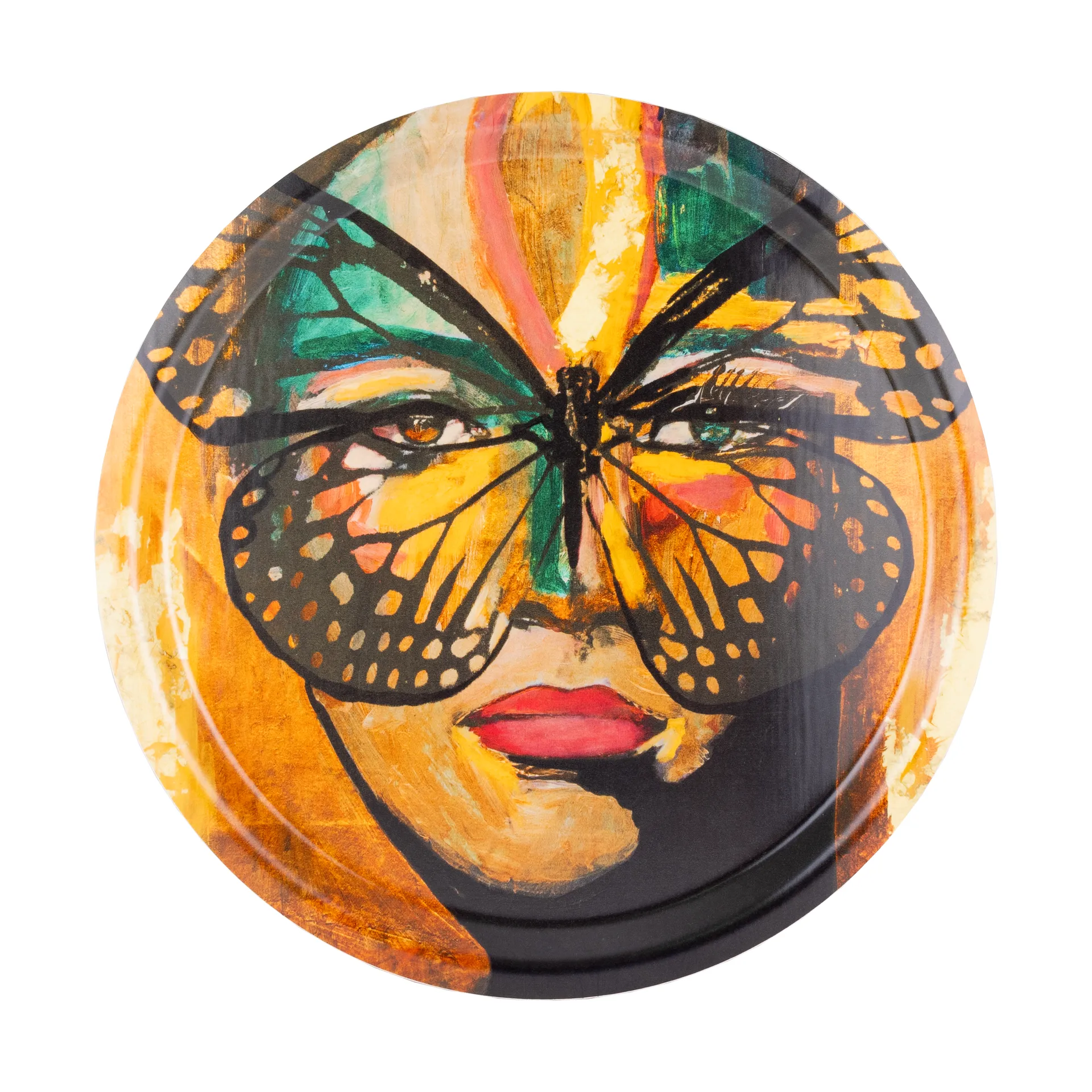 Golden Butterfly トレイ Ø31 cm, Orange-black Carolina Gynning | カロライナ ギニング
