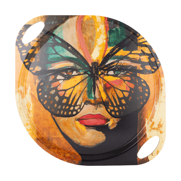 Golden Butterfly ハンドル付きトレイ 38x47 cm, Orange-black Carolina Gynning | カロライナ ギニング