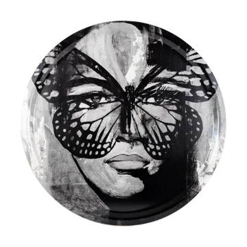 Golden Butterfly トレイ Ø46 cm - Black-white - Carolina Gynning | カロライナ ギニング