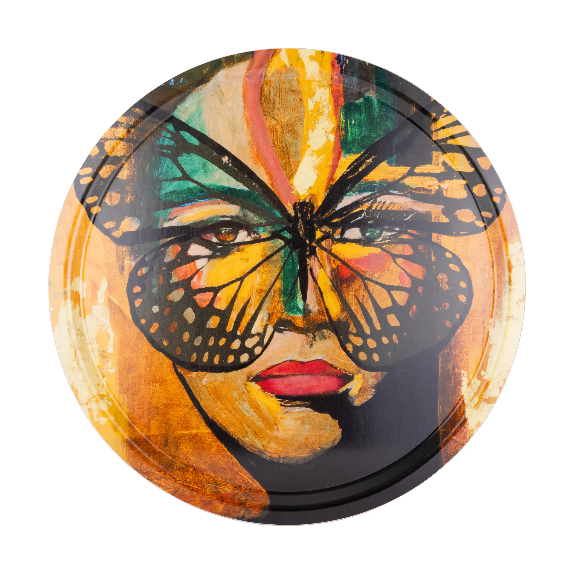 Golden Butterfly トレイ Ø46 cm, Orange-black Carolina Gynning | カロライナ ギニング