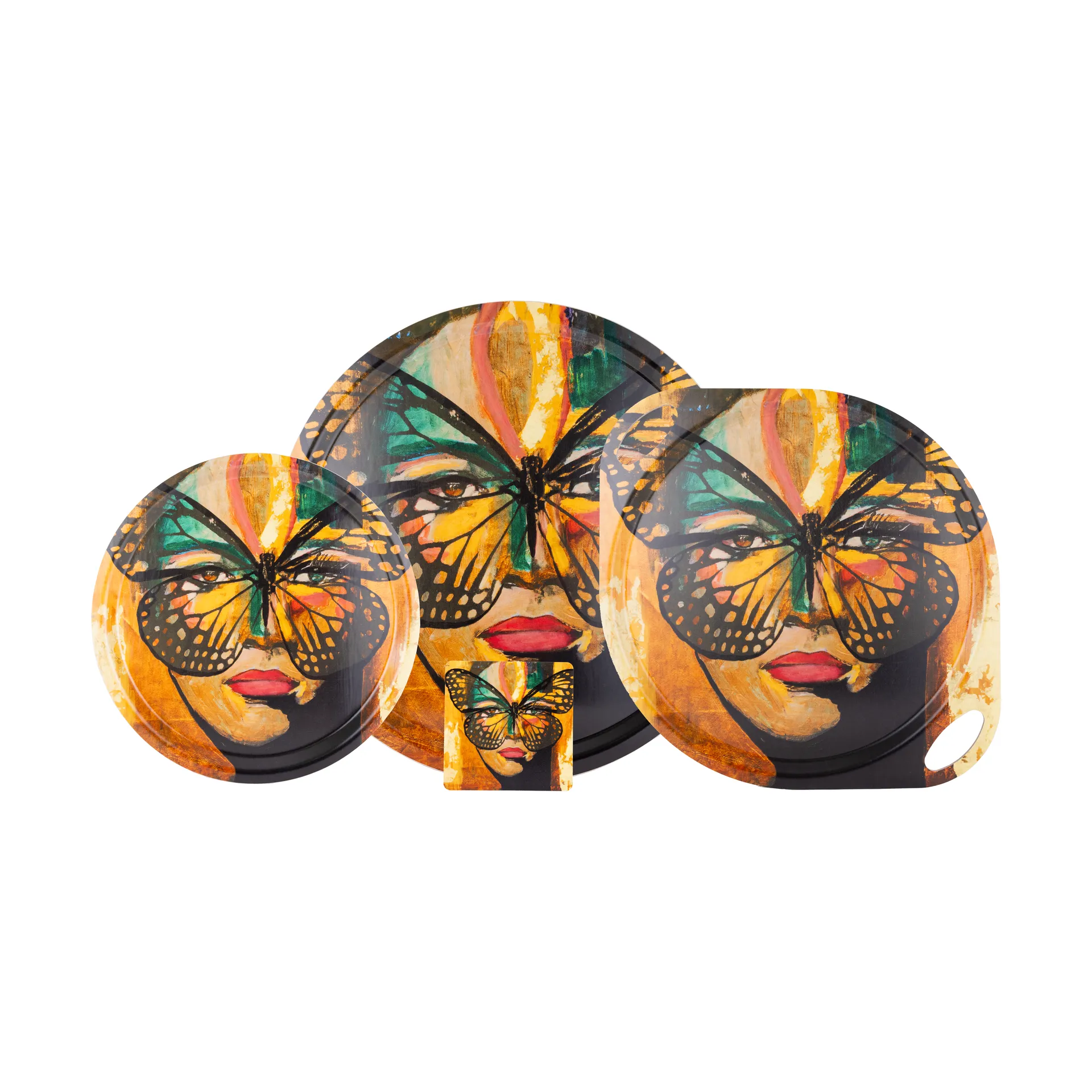 Golden Butterfly トレイ Ø46 cm, Orange-black Carolina Gynning | カロライナ ギニング
