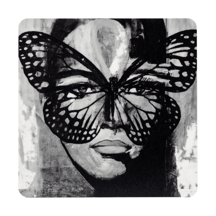 Golden Butterfly コースター 9x9 cm - Black-white - Carolina Gynning | カロライナ ギニング