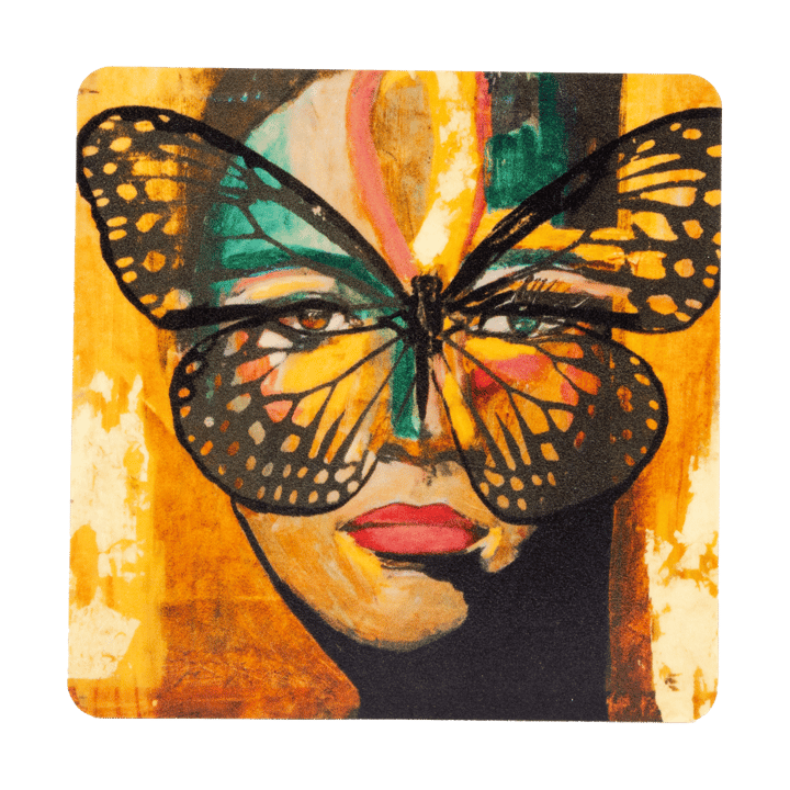 Golden Butterfly コースター 9x9 cm - Orange-black - Carolina Gynning | カロライナ ギニング