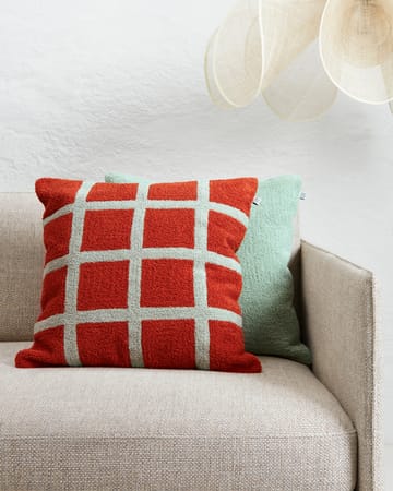 チェック クッションカバー 50x50 cm - Apricot Orange-Aqua - Chhatwal & Jonsson | チャットワル＆ヨンソン