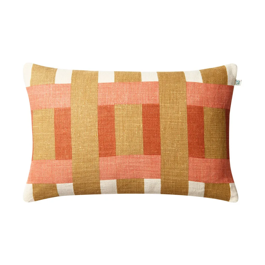 Benaras クッションカバー, Khaki-rose-apricot orange, 40x60 cm Chhatwal & Jonsson | チャットワル＆ヨンソン