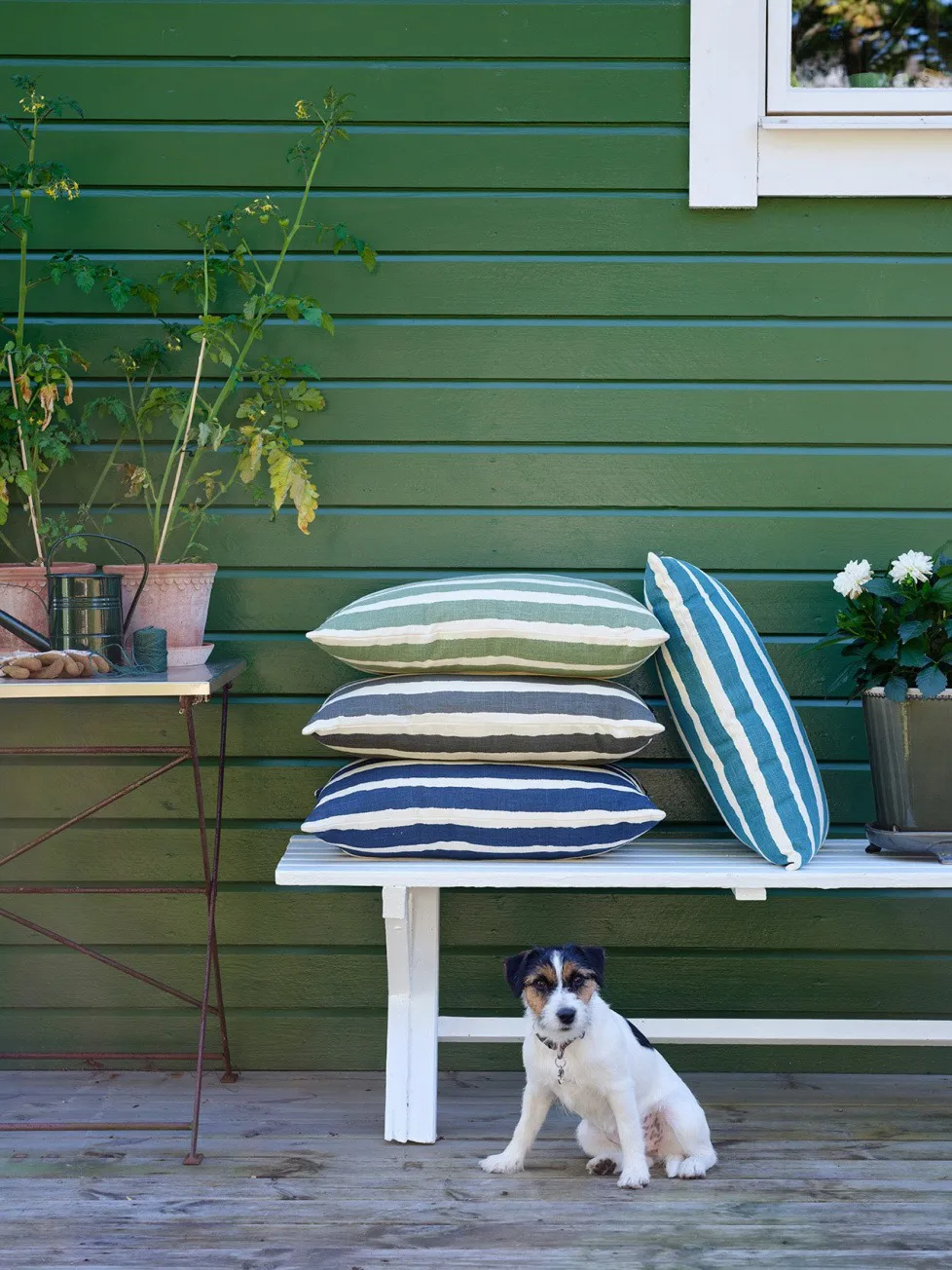 Block Stripe アウトドアクッション 40x60 cm, Sage-off white Chhatwal & Jonsson | チャットワル＆ヨンソン