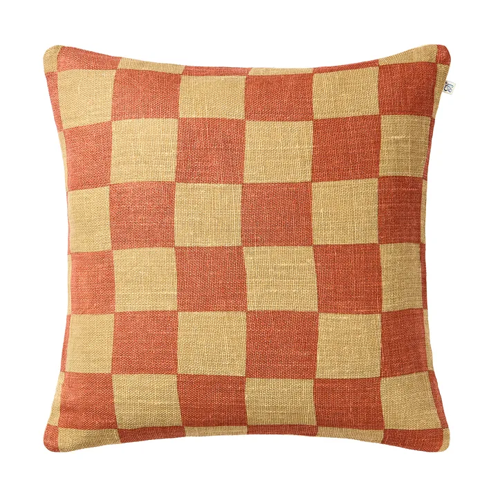 Buffalo Check - Khaki-apricot orange, 50x50 cm - Chhatwal & Jonsson | チャットワル＆ヨンソン