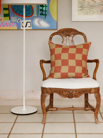 Buffalo Check - Khaki-apricot orange, 50x50 cm - Chhatwal & Jonsson | チャットワル＆ヨンソン