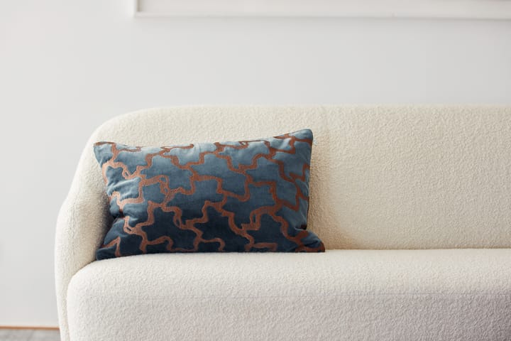 Chand ピローケース 40x60 cm - Sea blue-cognac - Chhatwal & Jonsson | チャットワル＆ヨンソン