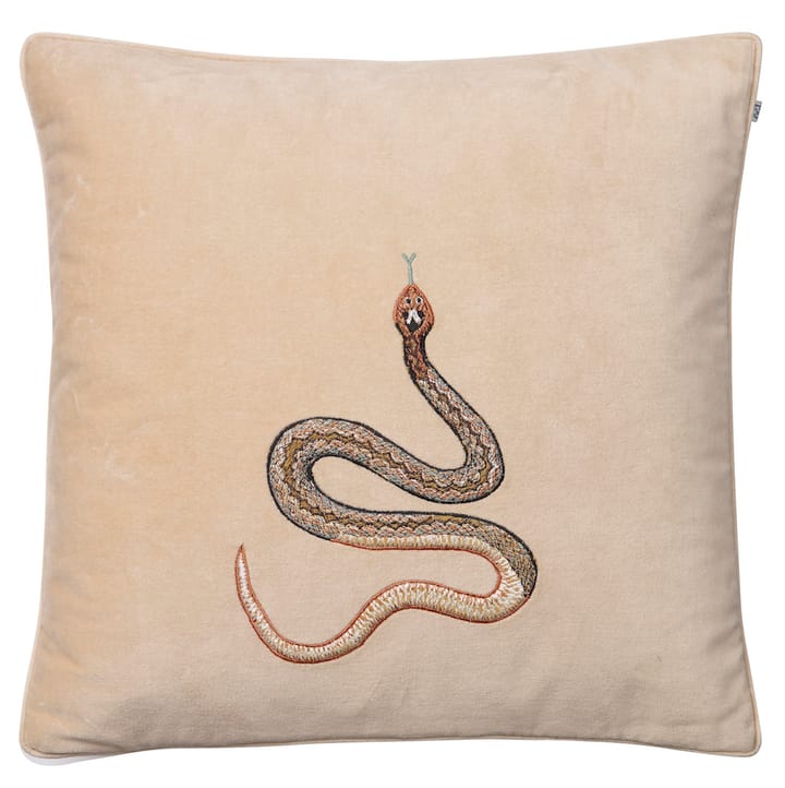 Embroidered Cobra/コブラ クッションカバー 50x50 cm - Beige - Chhatwal & Jonsson | チャットワル＆ヨンソン
