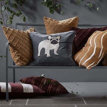Embroidered French Bull Dog クッションカバー 50x50 cm - Grey - Chhatwal & Jonsson | チャットワル＆ヨンソン