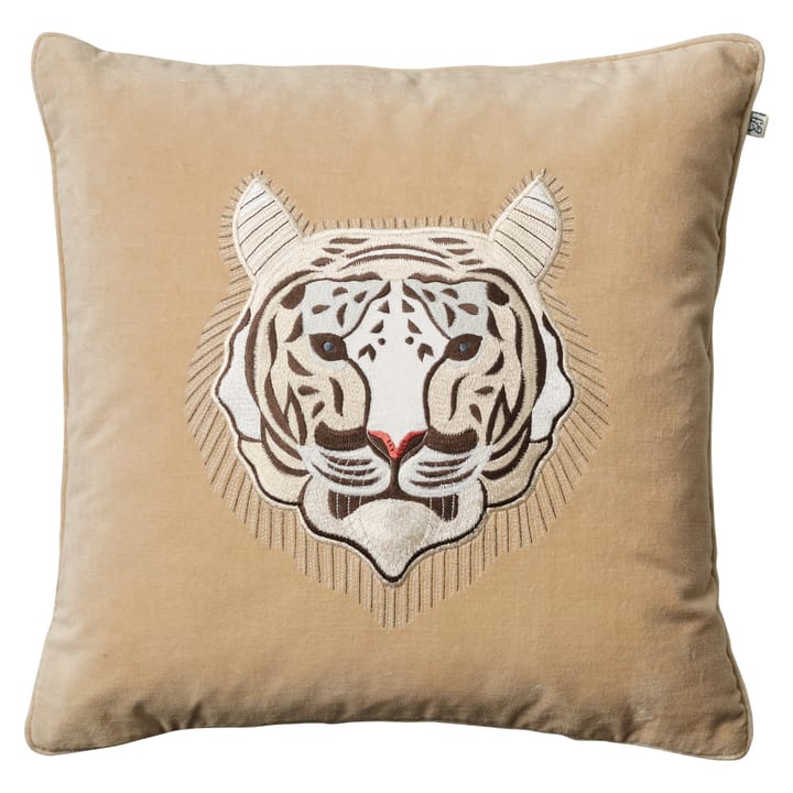 Embroidered Tiger クッションカバー 50x50 cm - Beige - Chhatwal & Jonsson | チャットワル＆ヨンソン