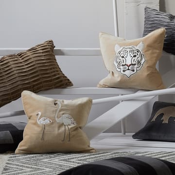 Embroidered Tiger クッションカバー 50x50 cm - Beige - Chhatwal & Jonsson | チャットワル＆ヨンソン