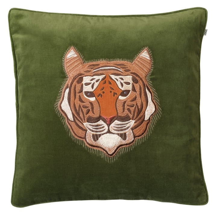 Embroidered Tiger クッションカバー 50x50 cm - Cactus green - Chhatwal & Jonsson | チャットワル＆ヨンソン
