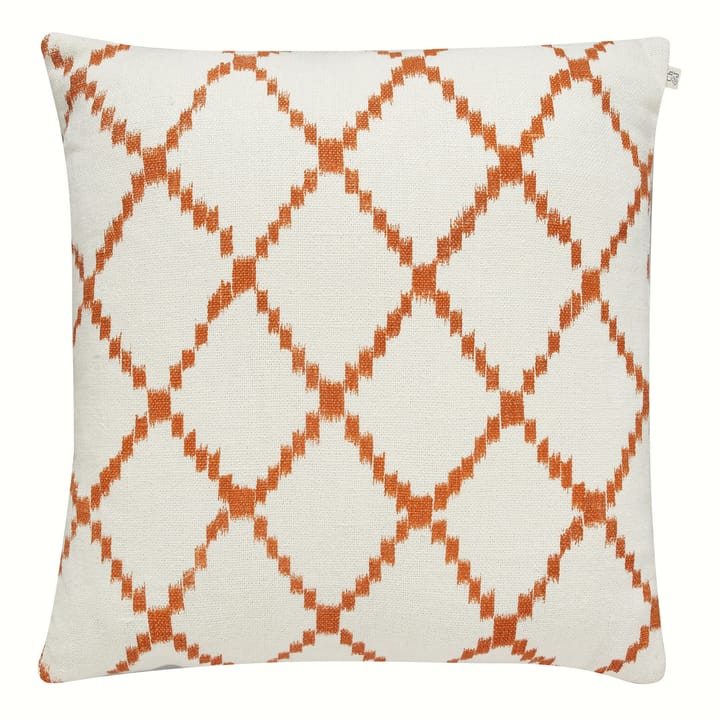 Ikat Kerela クッションカバー 50x50 cm - White-Jaffa orange - Chhatwal & Jonsson | チャットワル＆ヨンソン