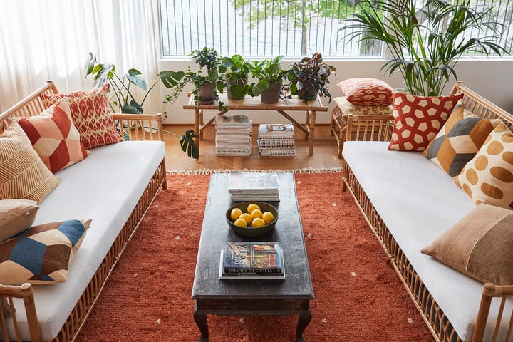 Ikat Madras クッションカバー 50x50 cm, Apricot orange-rose Chhatwal & Jonsson | チャットワル＆ヨンソン