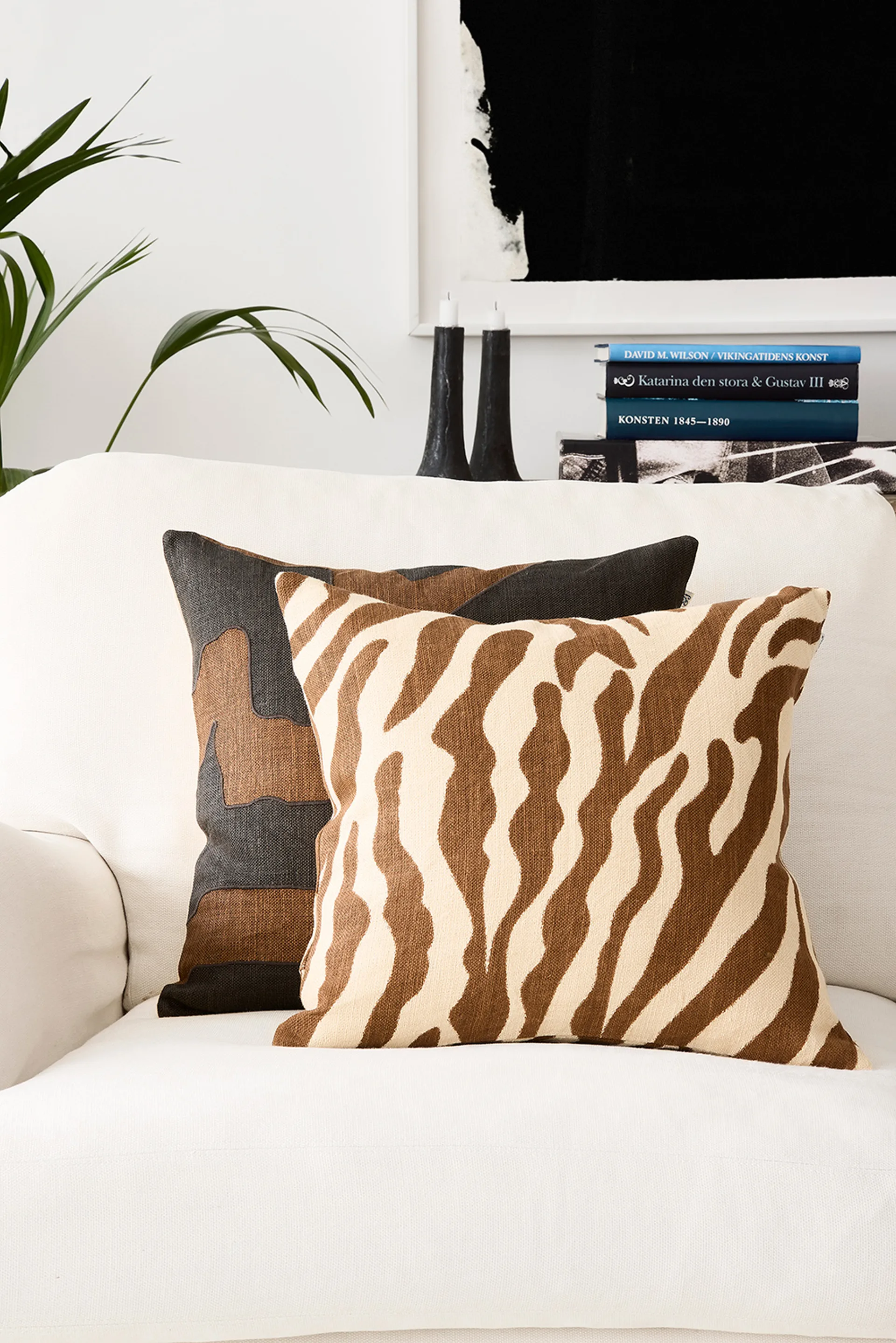 Sikkim 枕カバー 50x50 cm, Taupe-Dark Brown Chhatwal & Jonsson | チャットワル＆ヨンソン