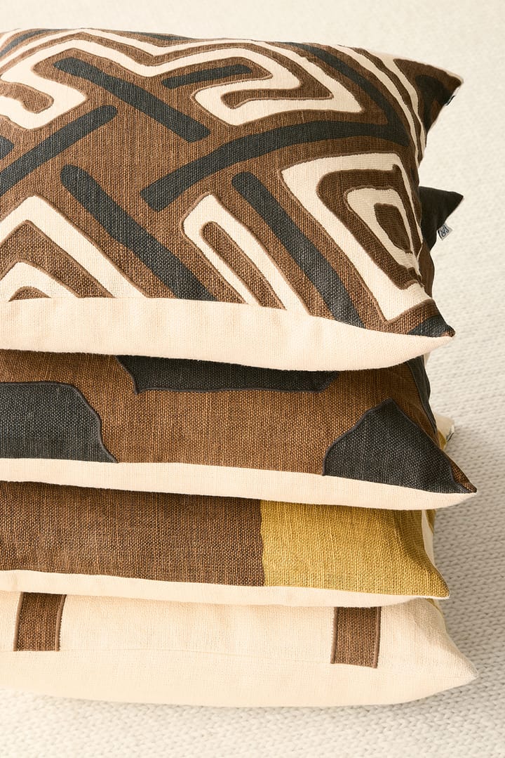 Sikkim 枕カバー 50x50 cm, Taupe-Dark Brown Chhatwal & Jonsson | チャットワル＆ヨンソン