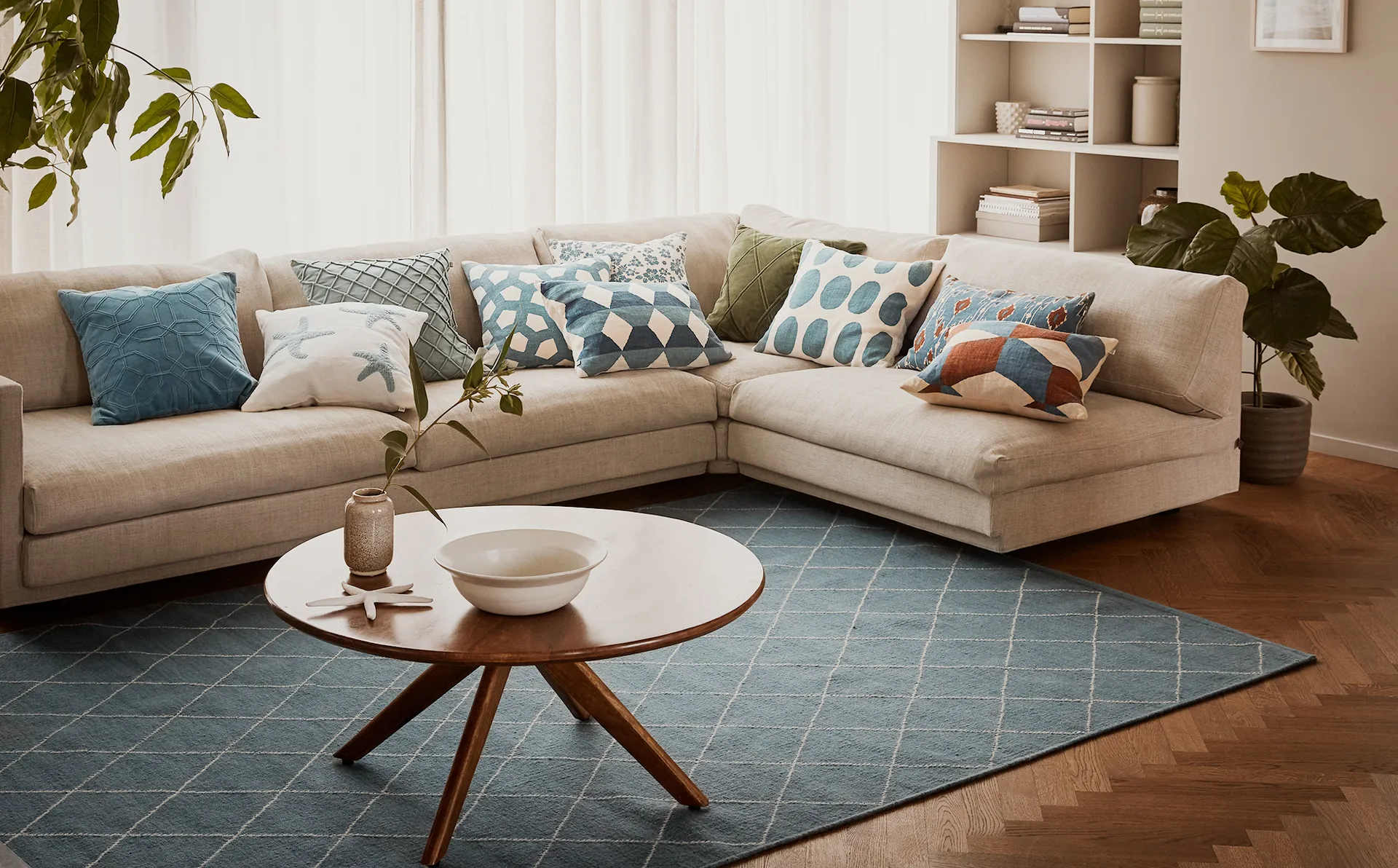 Star Fish クッションカバー 50x50 cm, Off white-aqua Chhatwal & Jonsson | チャットワル＆ヨンソン