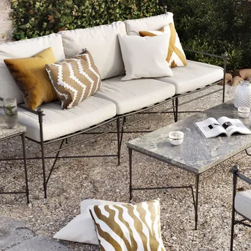 Zebra アウトドアクッション, 50x50 - Sage/off white, 50 cm - Chhatwal & Jonsson | チャットワル＆ヨンソン