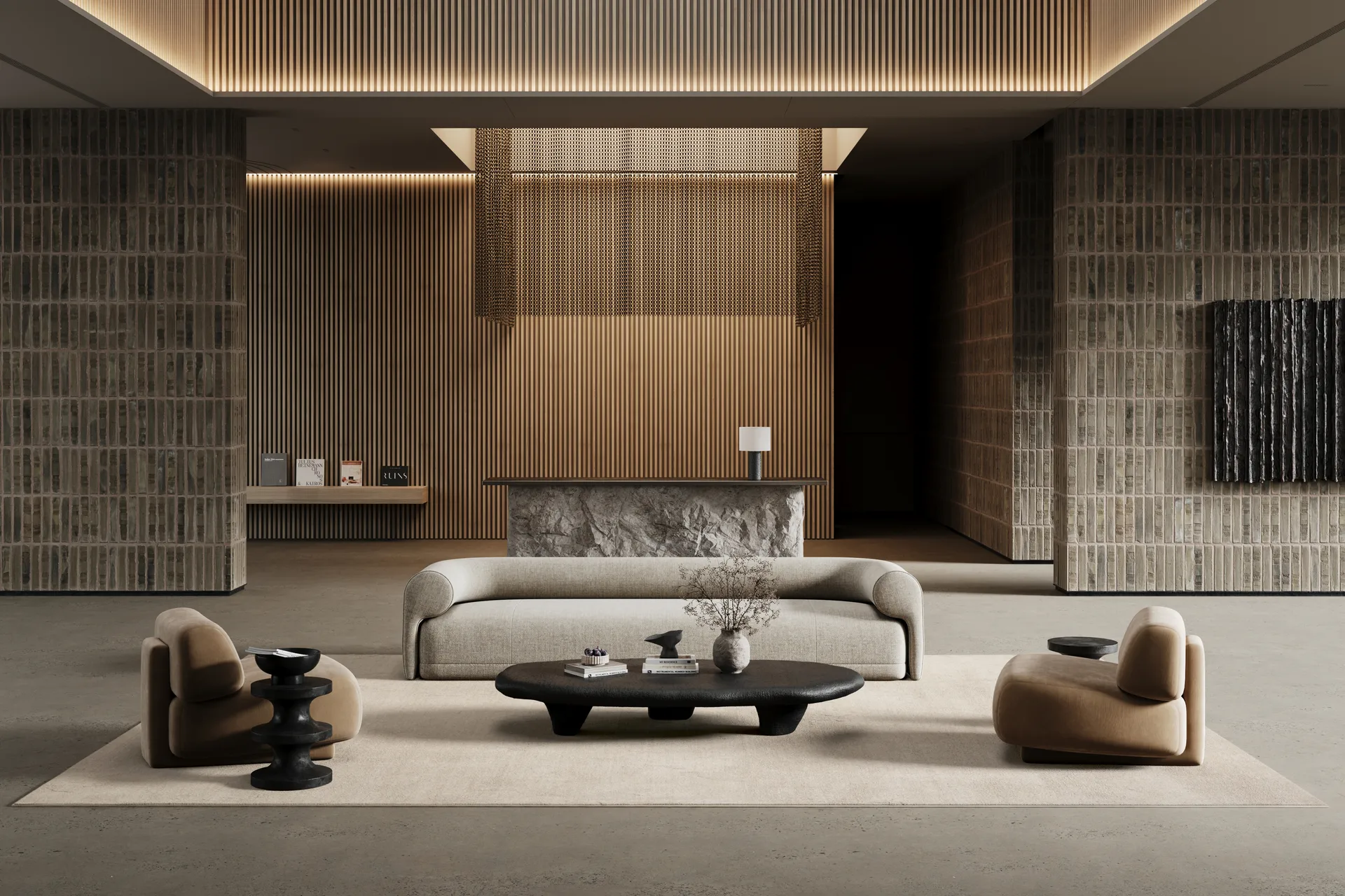 Lobby ラグ オーバーロックステッチ付き, Off-white, 200x200 cm Classic Collection | クラシックコレクション