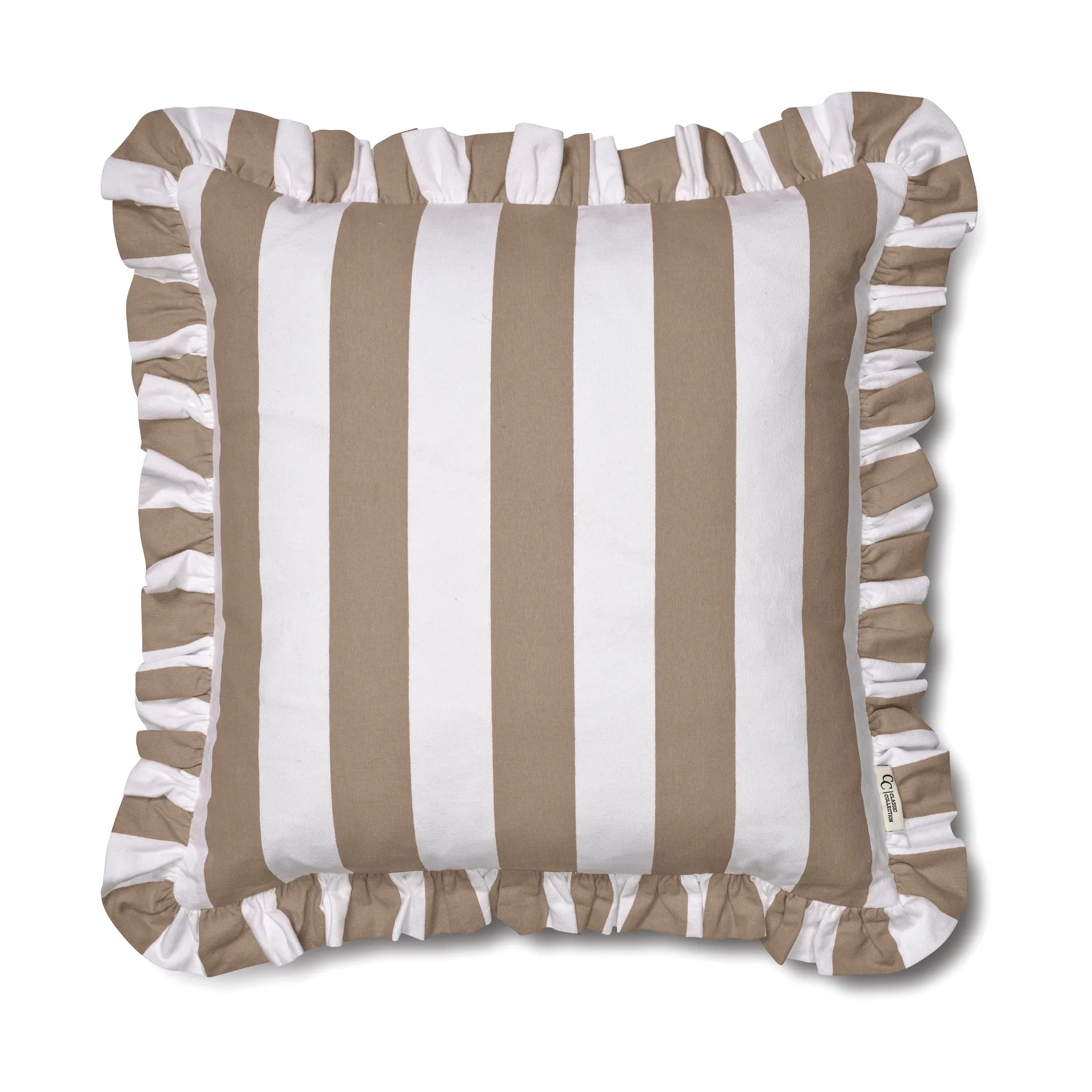 Ruffle Stripes クッションカバー 50x50 cm, Beige Classic Collection | クラシックコレクション