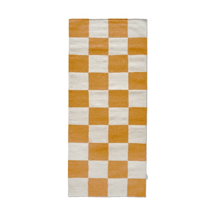Squares ランナーラグ - White-yellow, 80x200 cm - Classic Collection | クラシックコレクション