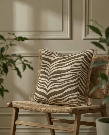 Zebra cushion - Brown-natural, 50x50 cm - Classic Collection | クラシックコレクション