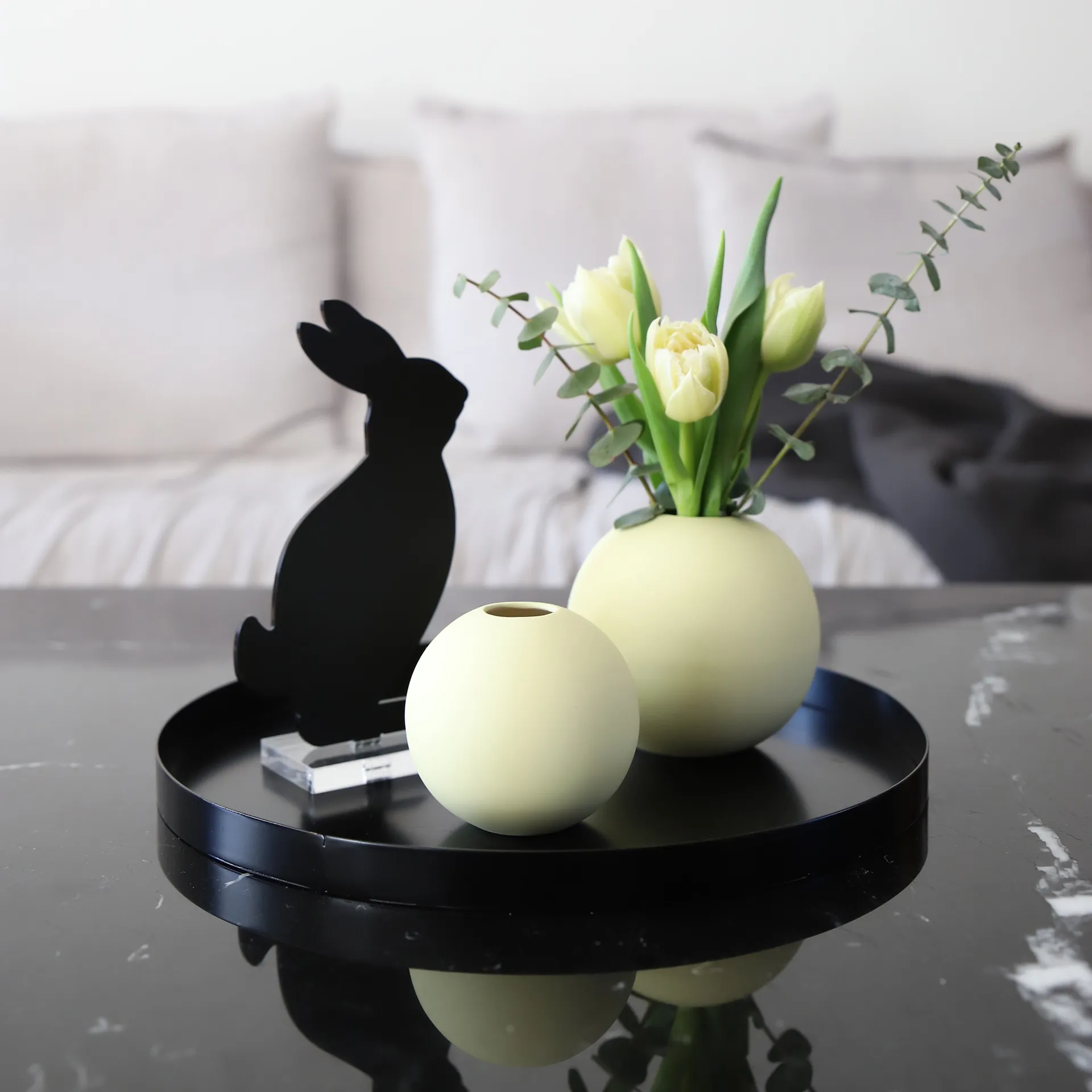 クーイー トレイ 30 cm ラウンド, black Cooee Design | クーイーデザイン