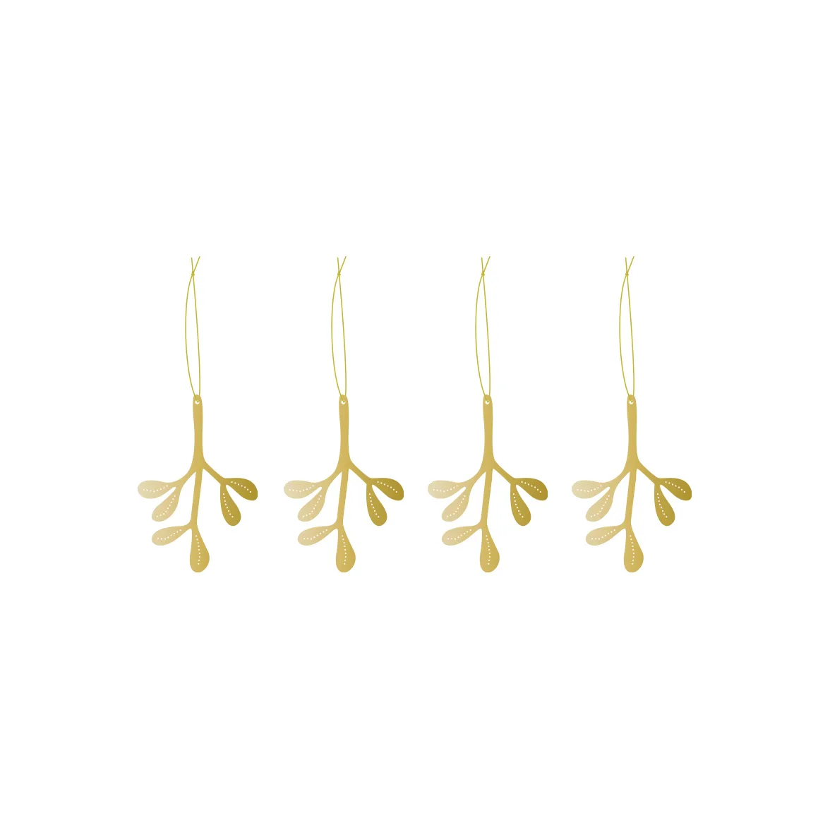 Cooee オーナメント brass 4パック, Mistletoe Cooee Design | クーイーデザイン