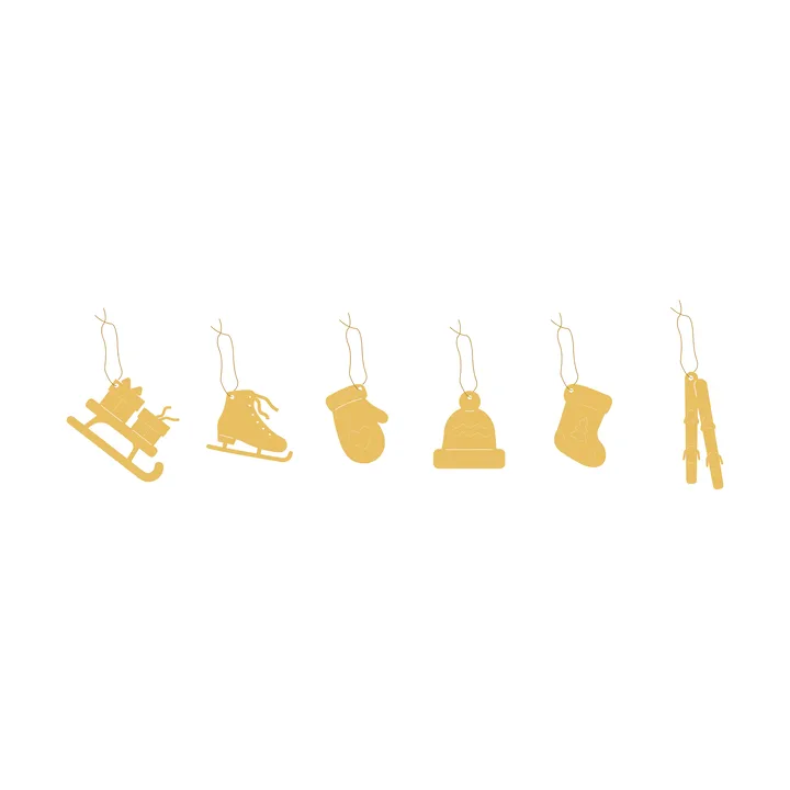 Deco Winter activities クリスマスオーナメント 6点セット - Brass - Cooee Design | クーイーデザイン