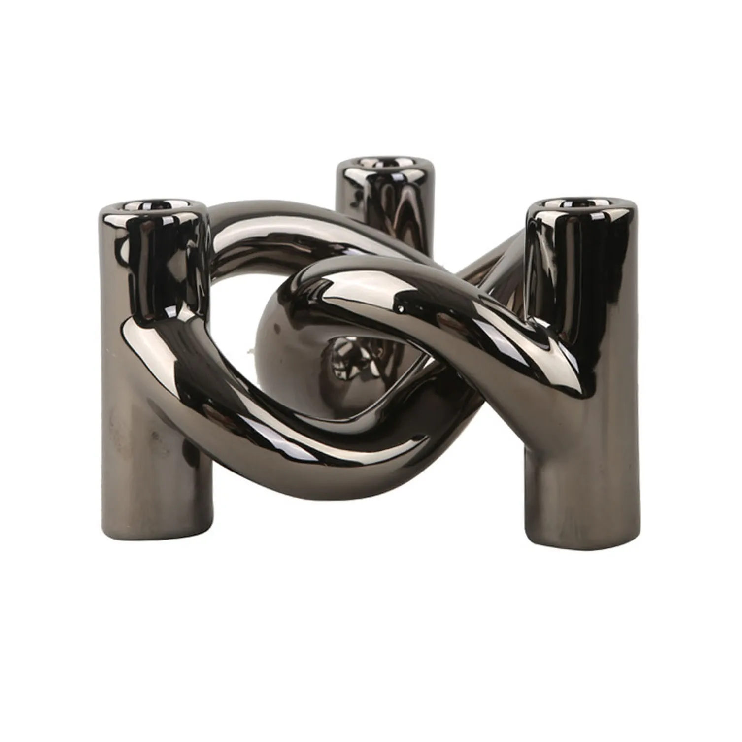 Lykke Three キャンドルスティック, dark silver Cooee Design | クーイーデザイン