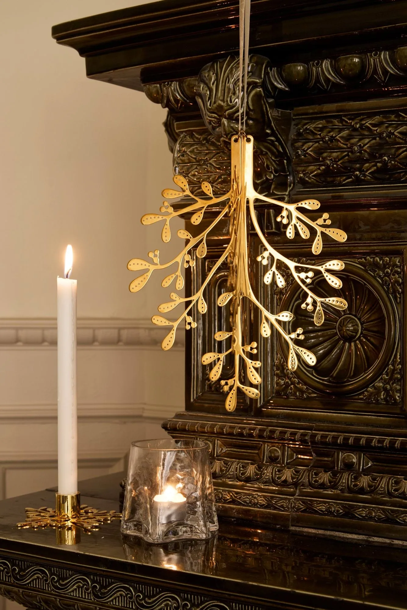 Mistletoe クリスマスオーナメント 2個セット, Brass 20 cm Cooee Design | クーイーデザイン