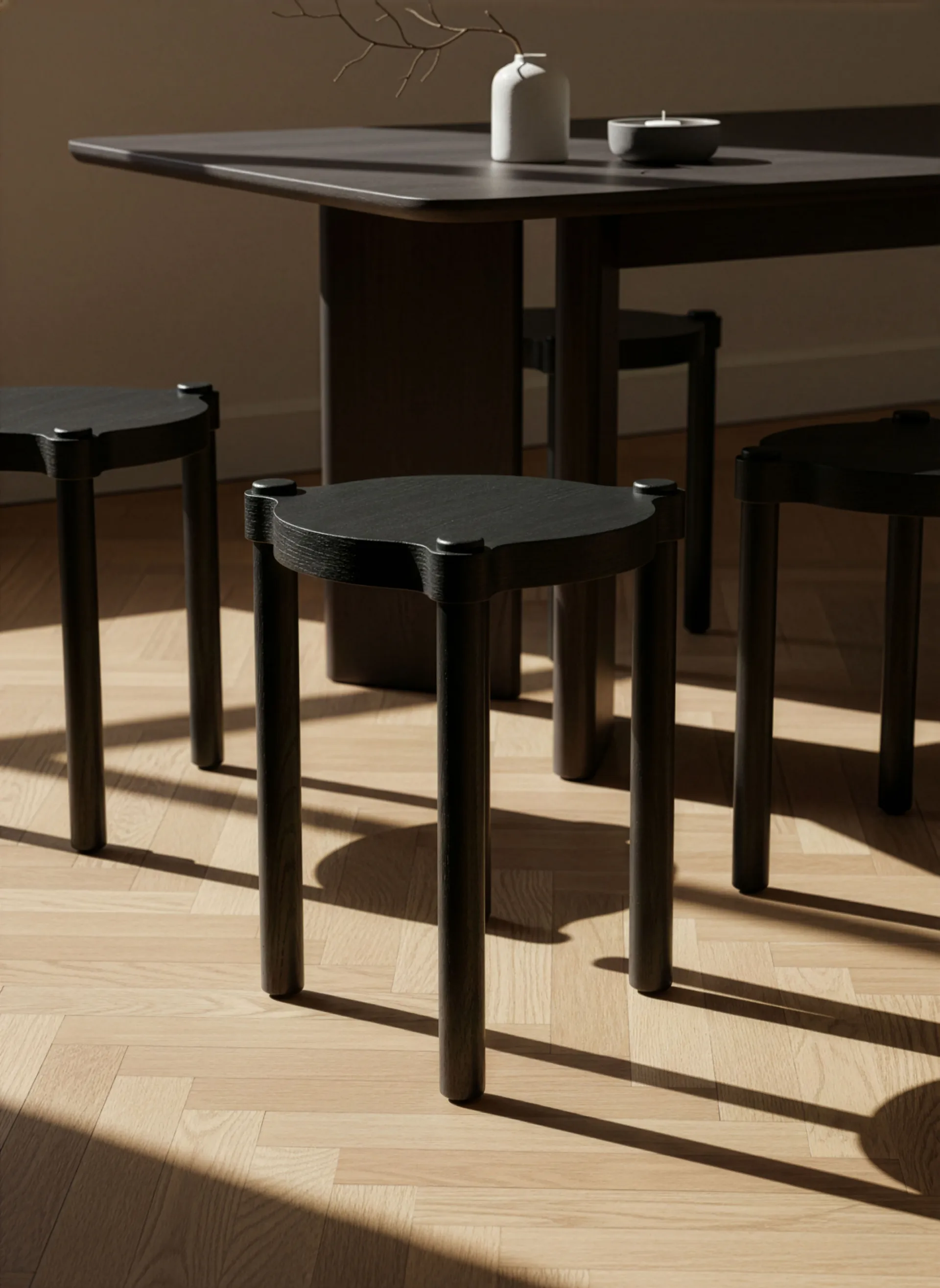 Woody スツール, Black stained oak Cooee Design | クーイーデザイン