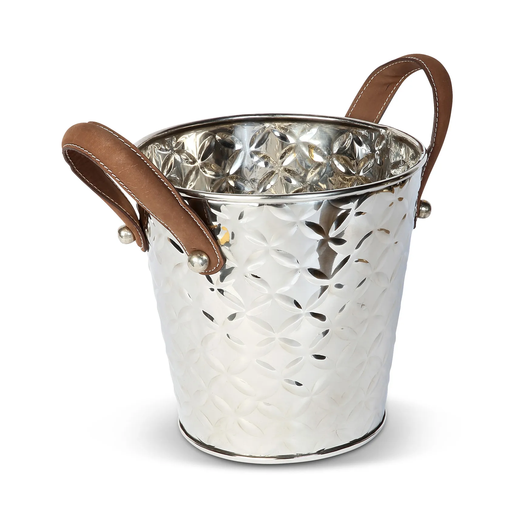 French Fleur ワインクーラー レザーハンドル付き, Stainless steel Culinary Concepts