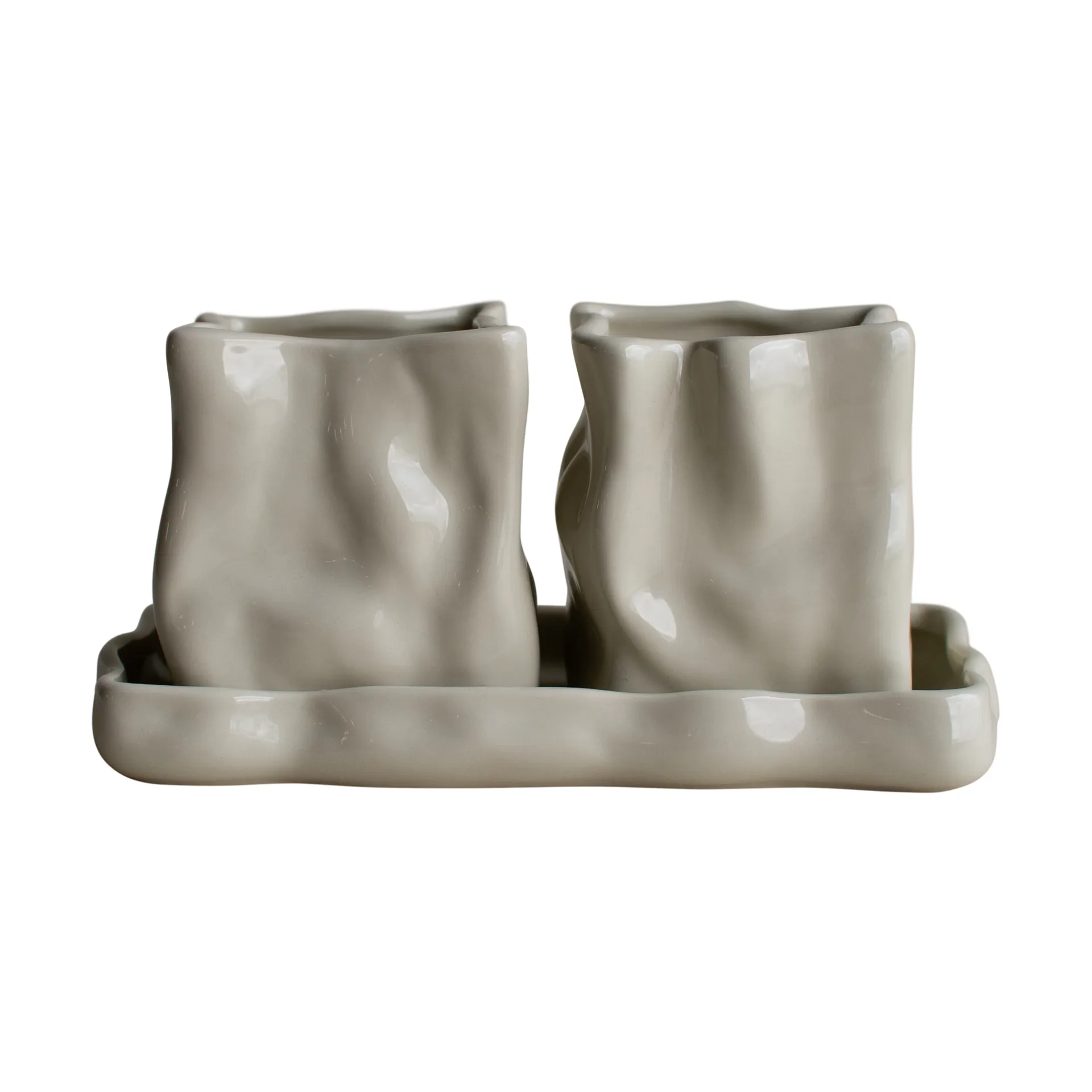 ハーブ用ポット＆トレイ 3点セット, Cream DBKD | ディービーケーディー