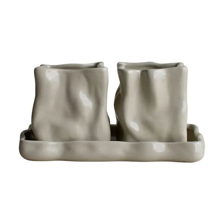 ハーブ用ポット＆トレイ 3点セット - Cream - DBKD | ディービーケーディー