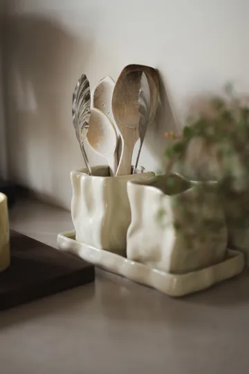 ハーブ用ポット＆トレイ 3点セット - Cream - DBKD | ディービーケーディー