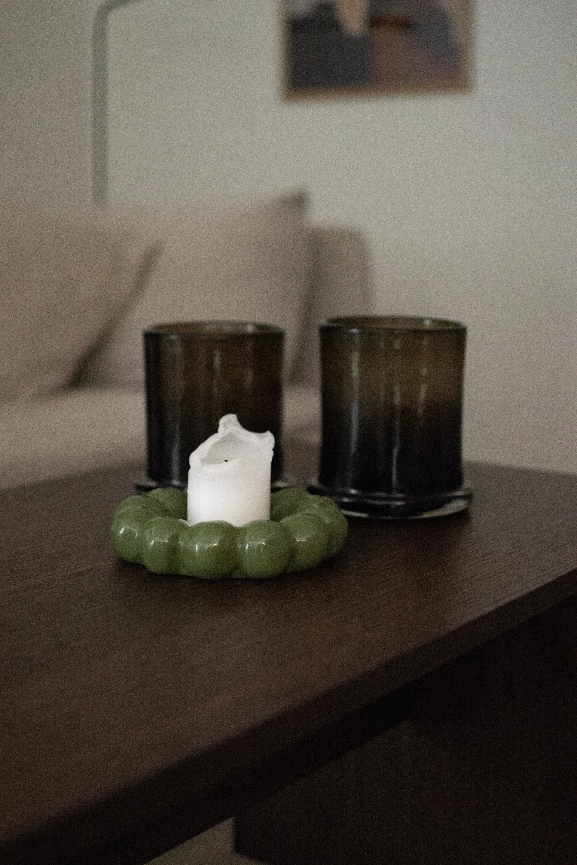 Bright キャンドルトレイ Ø17 cm, Shiny green DBKD | ディービーケーディー